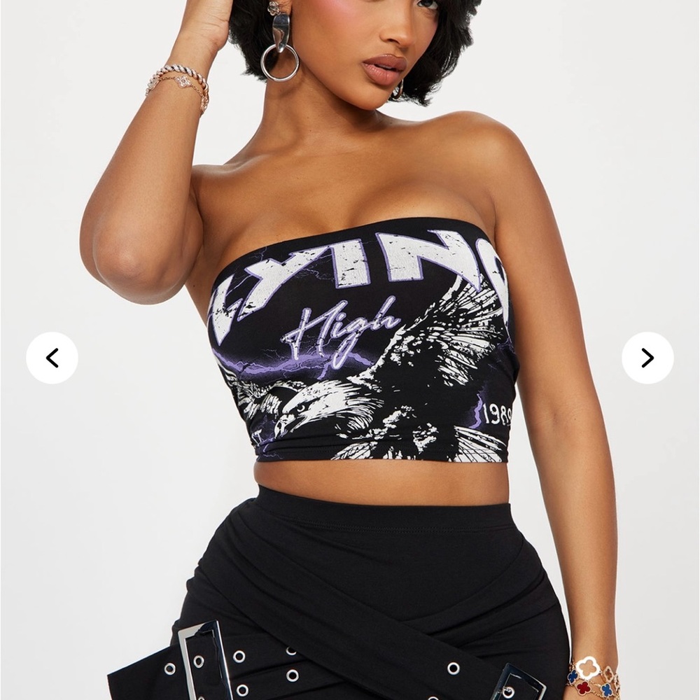 Black and Purple Tube Top